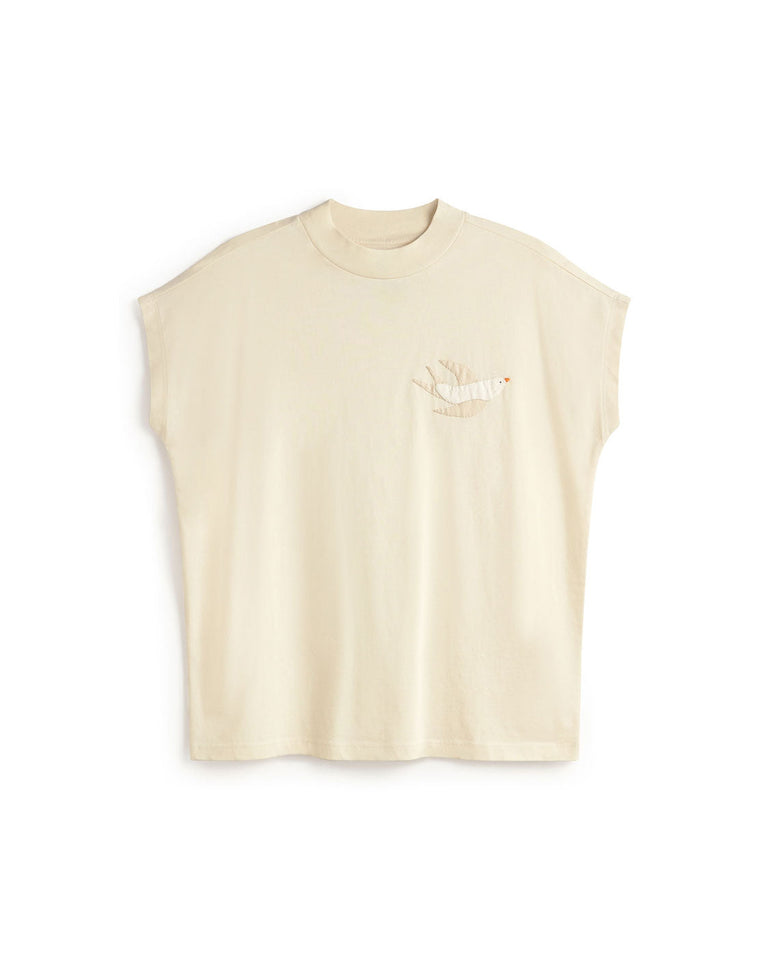 Camiseta bordada a mano bird Volta sostenible silueta - 1