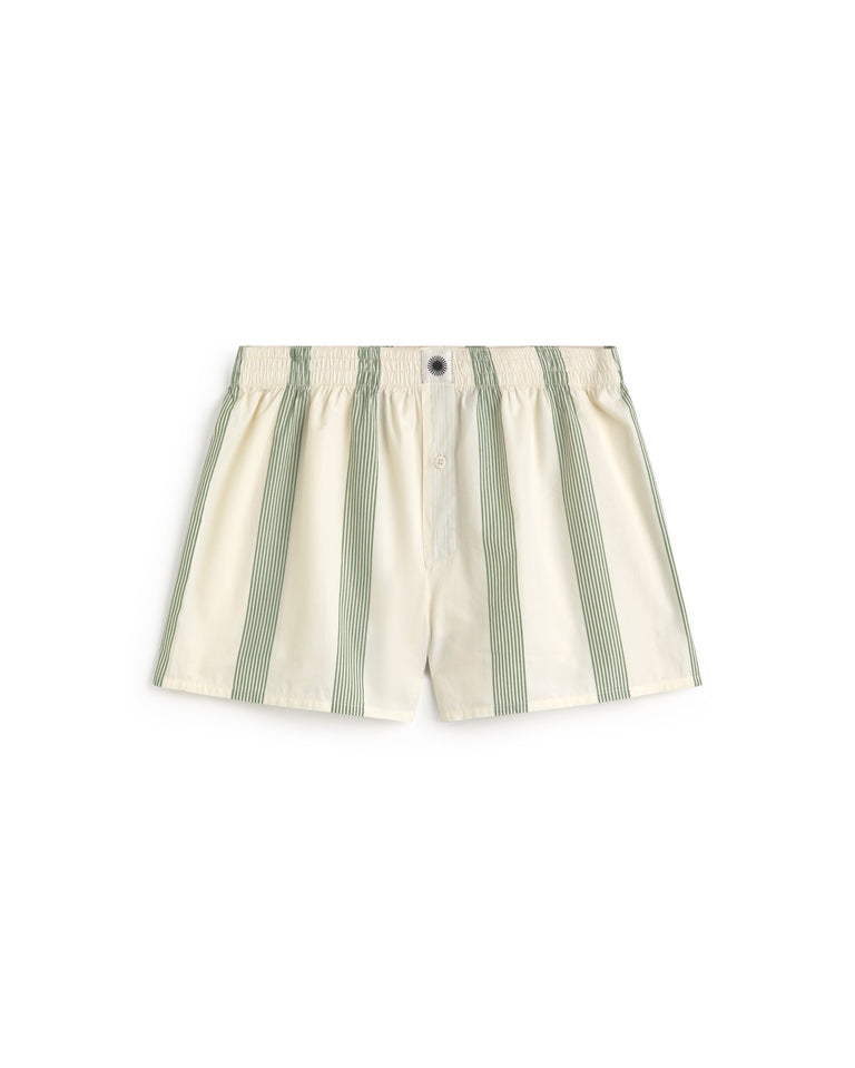 Boxer popelin rayas verde sostenible silueta - 1