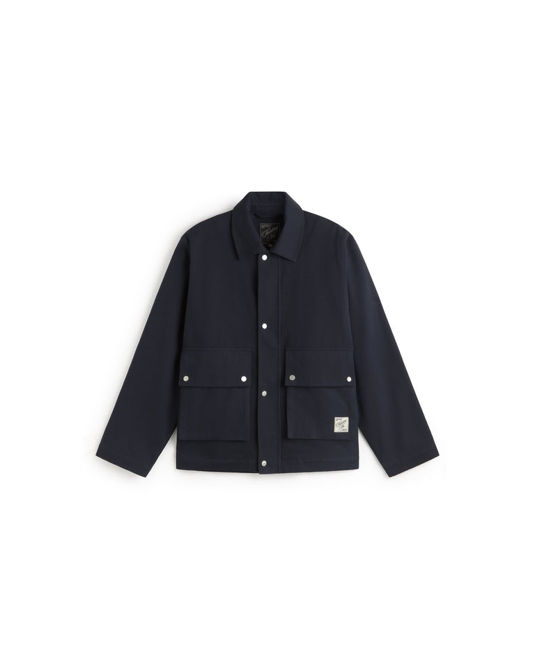 Chaqueta boxy navy Callum sostenible silueta - 1