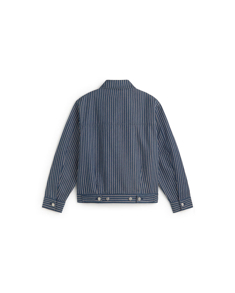Chaqueta boxy rayas tinte natural Bruno sostenible silueta - 3
