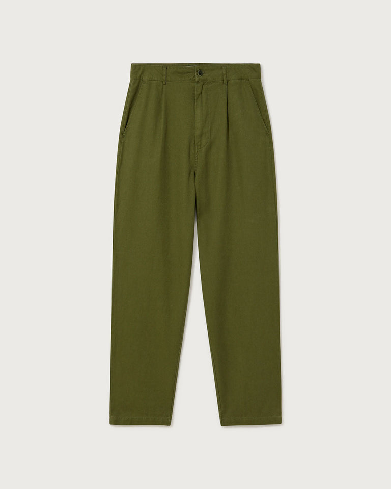 Pantalón verde Hemp Moero sostenible  - silueta 2