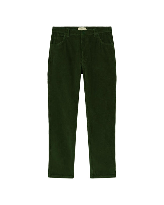 Pantalón verde pana 5 pockets sostenible - silueta 7