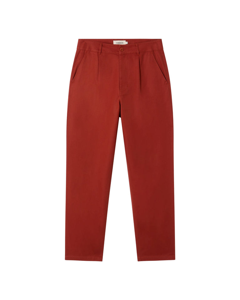 Pantalón rojo hemp Moero sostenible-silueta-1