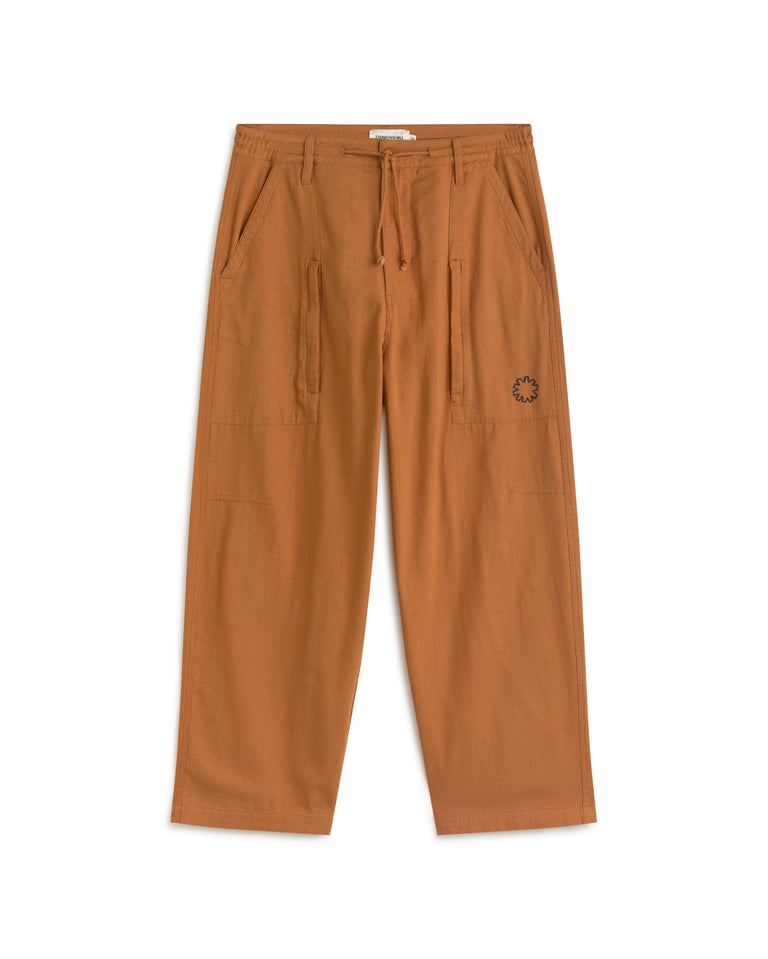 Pantalón ancho naranja Archie sostenible silueta - 1
