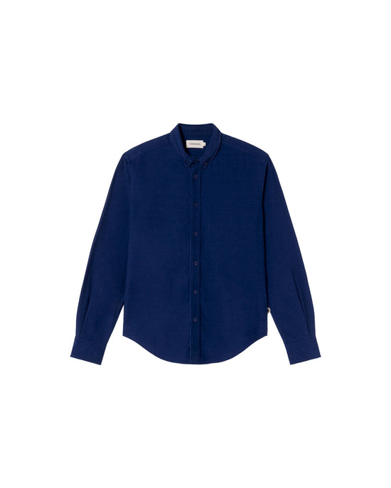 Camisa azul oscuro micropana Ant sostenible - silueta 1