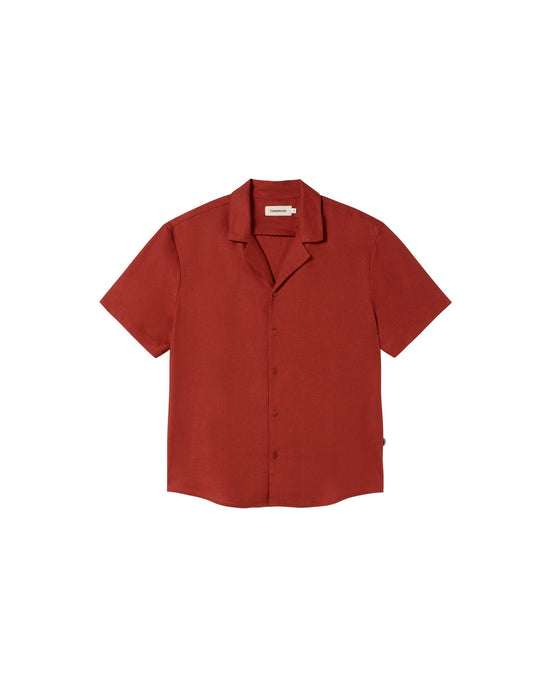 Camisa roja hemp Jules sostenible-silueta-1