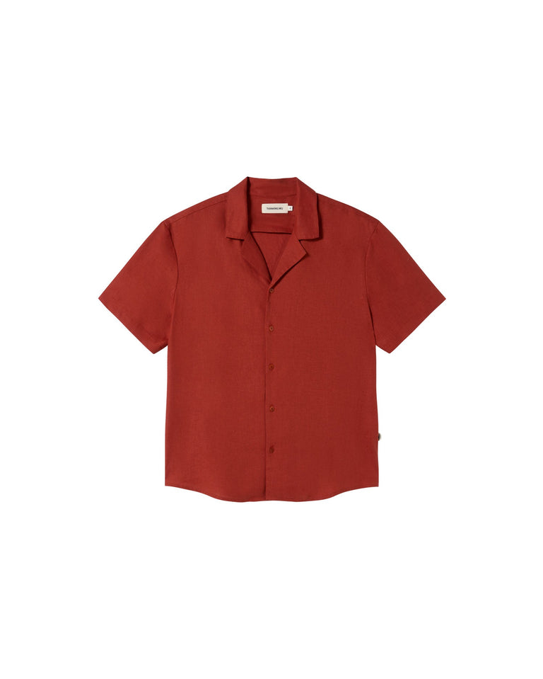 Camisa roja hemp Jules sostenible-silueta-1