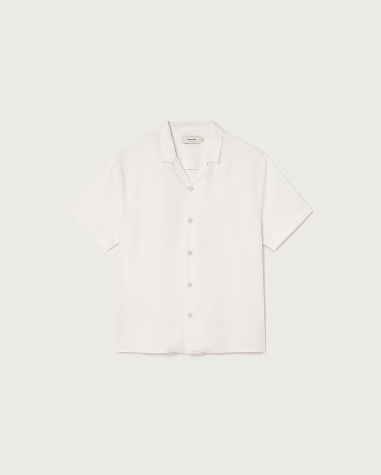 Camisa blanca hemp Jules sostenible  - silueta 1