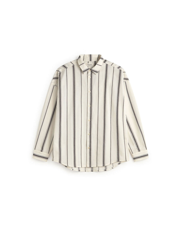 Camisa blanca rayas negras Haru sostenible silueta - 1