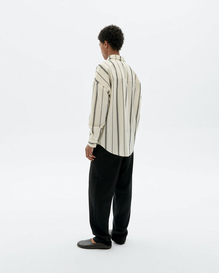 Camisa blanca rayas negras Haru sostenible - 5