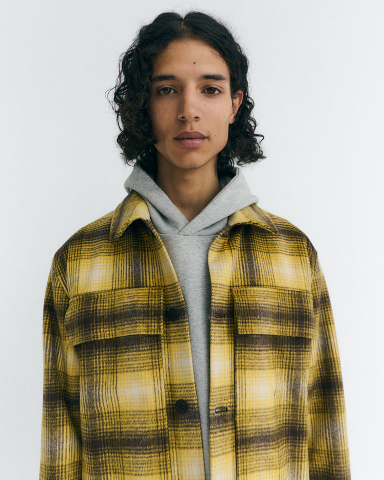 Sobrecamisa lana amarilla cuadros Omar sostenible - 3