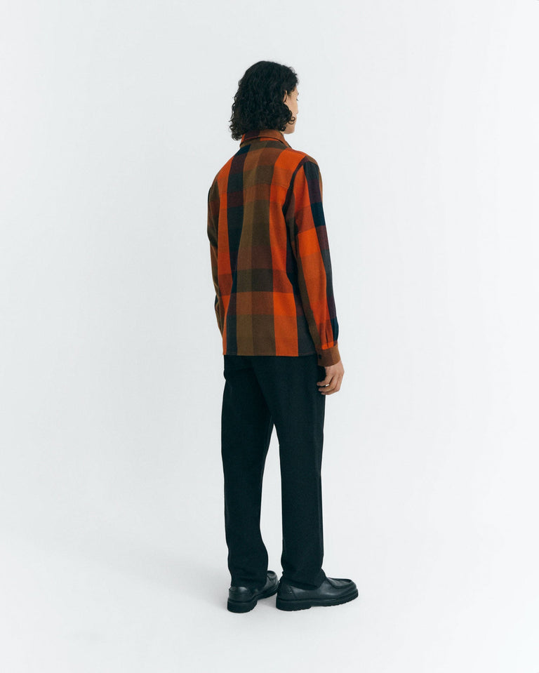 Camisa naranja cuadros Theo sostenible - 4