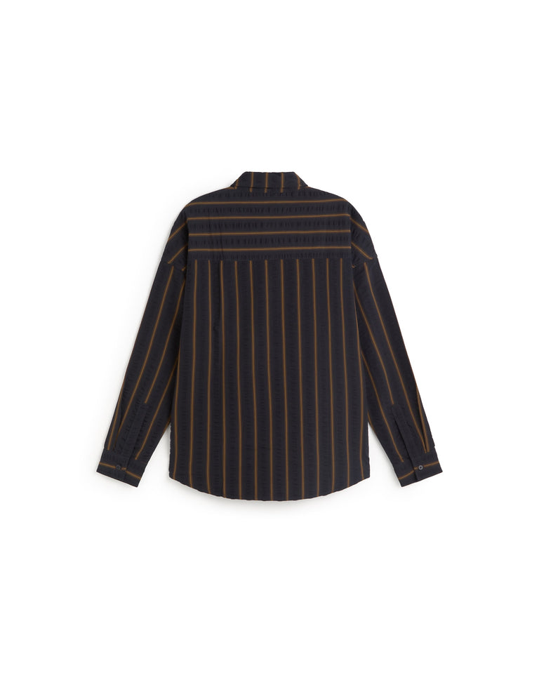 Camisa oversize seersucker rayas Haru sostenible silueta - 3
