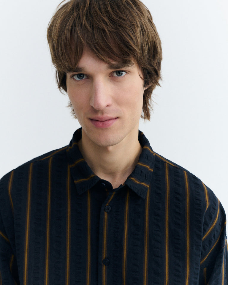 Camisa oversize seersucker rayas Haru sostenible - 4