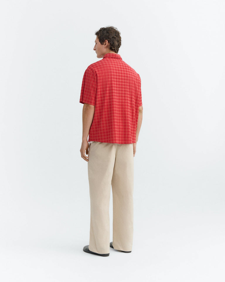 Camisa seersucker roja Paddy sostenible - 4