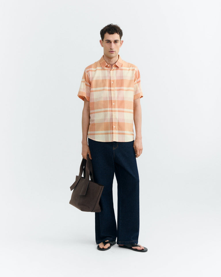 Camisa cuadros naranja Tom sostenible - 1