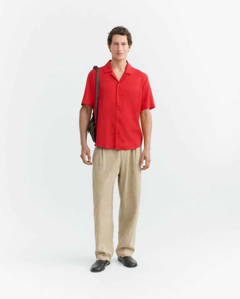 Camisa roja hemp Junior sostenible - 3