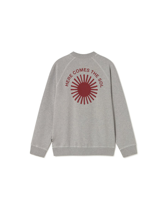 Sudadera gris retro sol Pepe sostenible - silueta 3
