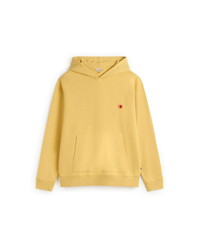 Hoodie amarillo sol espalda rojo Simon sostenible silueta - 1