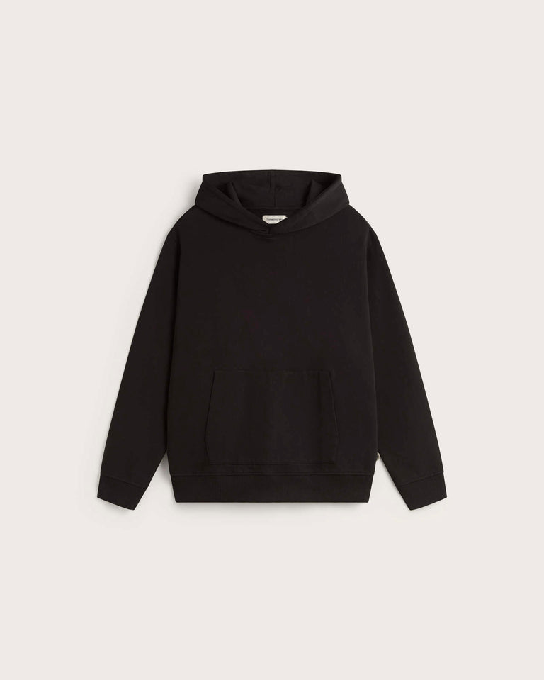 Sudadera negra patched sol espalda Simon sostenible silueta - 1