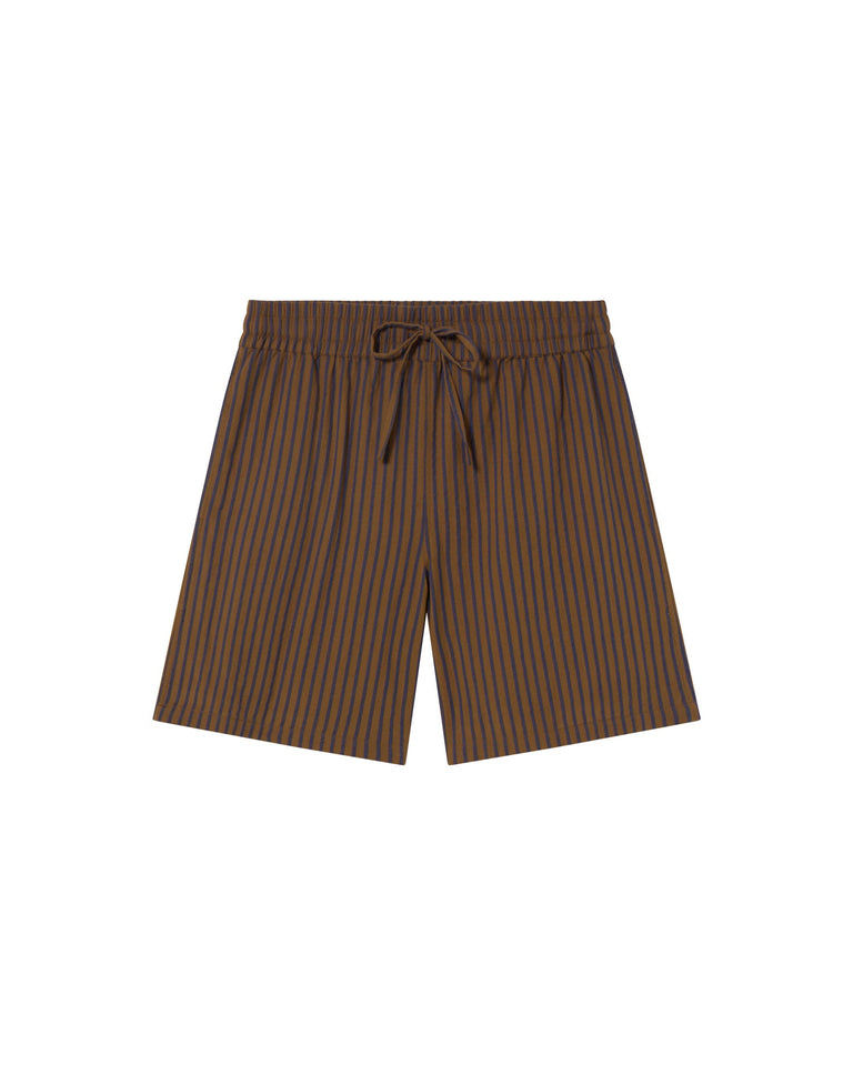 Bermuda marrón rayas Henry sostenible - silueta 1