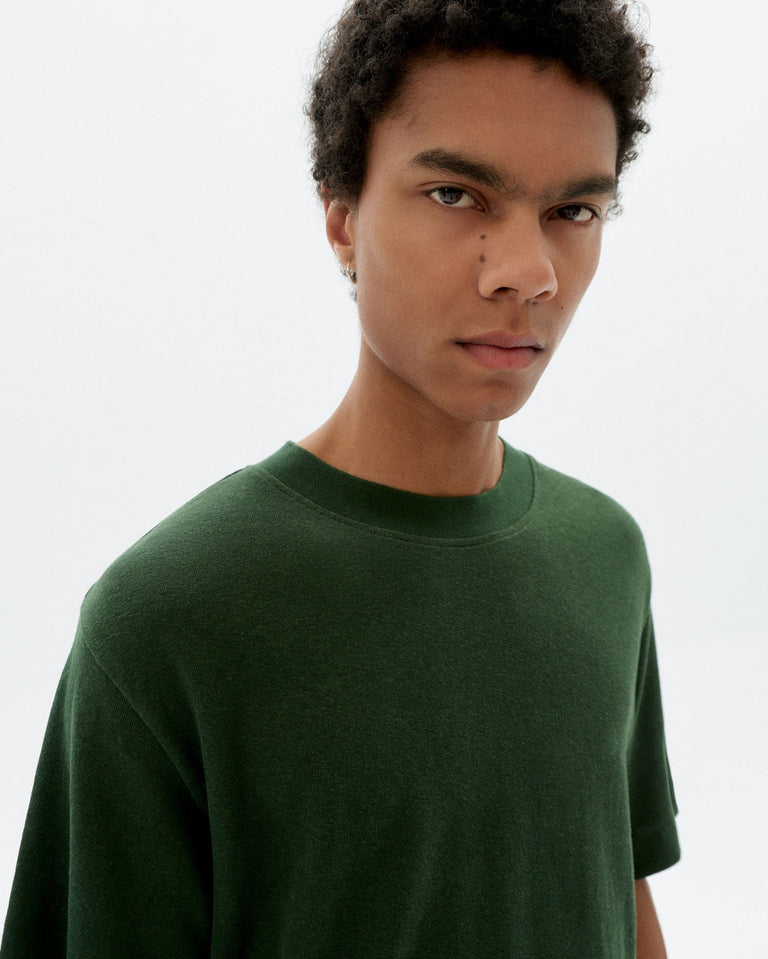 Camiseta loose verde hemp Roy sostenible - 3