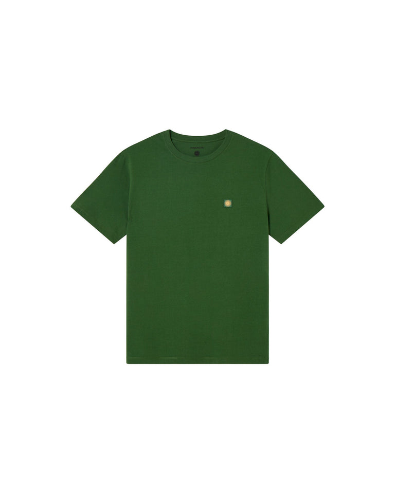 Camiseta verde sol espalda amarillo sostenible - silueta 1