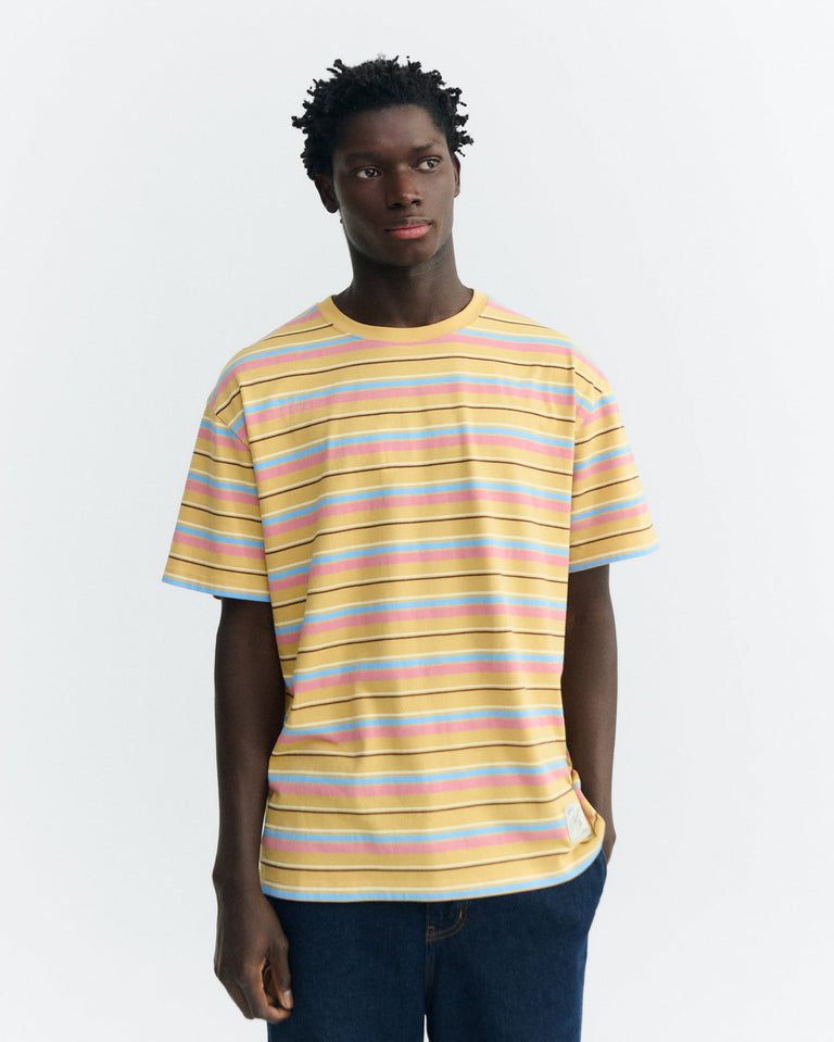 Camiseta rayas amarilla Aaron sostenible - 2