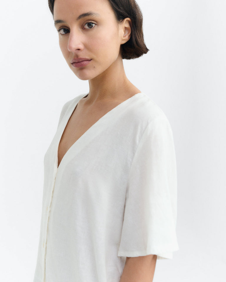 Blusa blanca hemp Libelula sostenible - 3