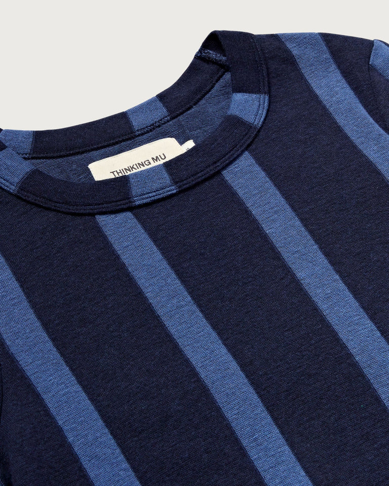 Vestido navy rayas Gina sostenible - silueta 3