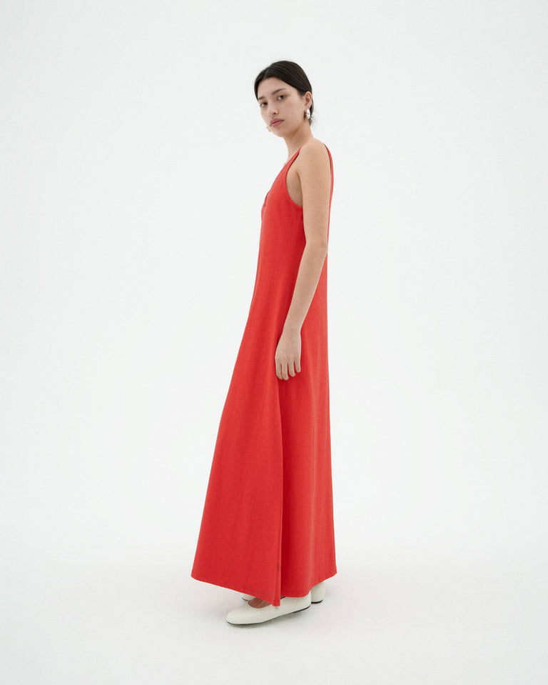 Vestido rojo Sade sostenible-4