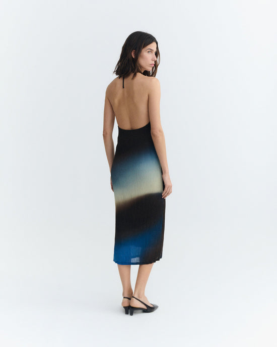 Vestido midi plisado marrón glass Miriam sostenible - 4