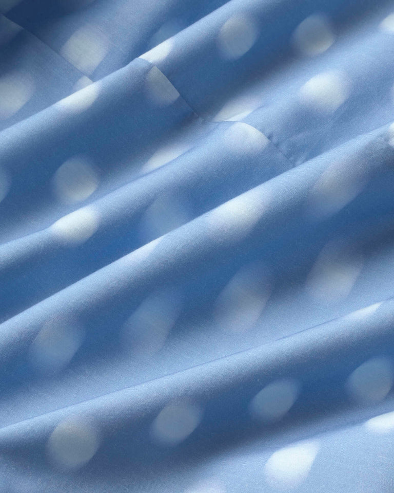 Vestido largo lunares azul Sunniva sostenible silueta - 2