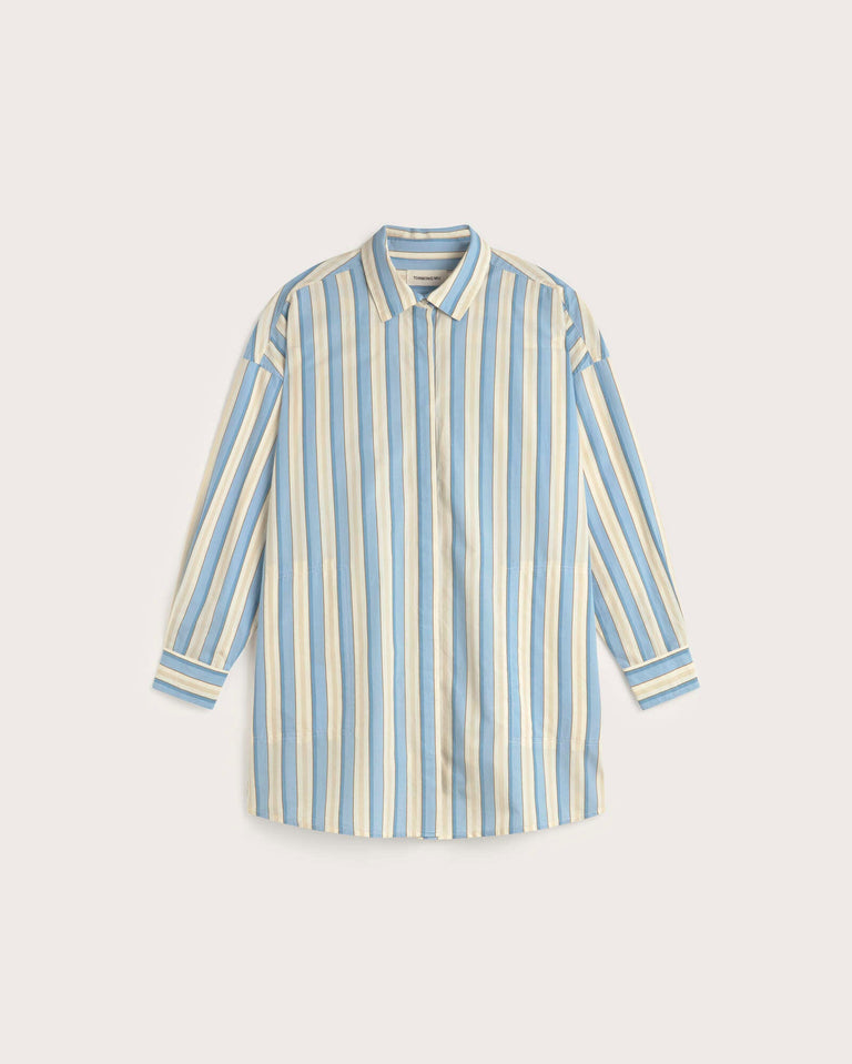 Vestido camisero corto rayas Aurel sostenible silueta - 1