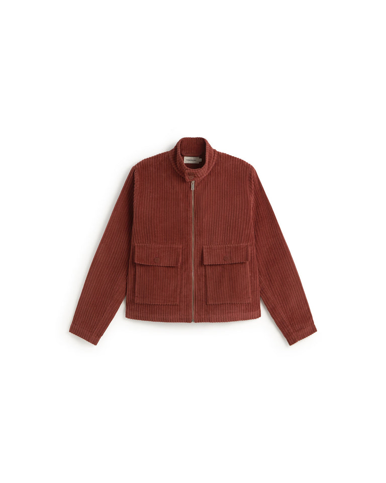 Chaqueta pana roja Delia sostenible silueta - 1