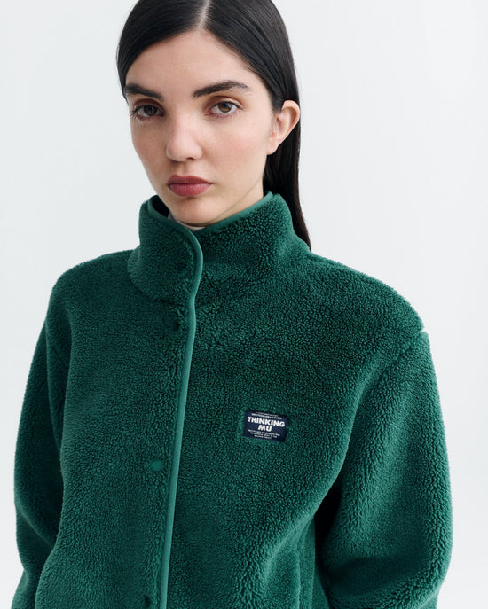 Chaqueta borreguito verde Kourtney sostenible - 3