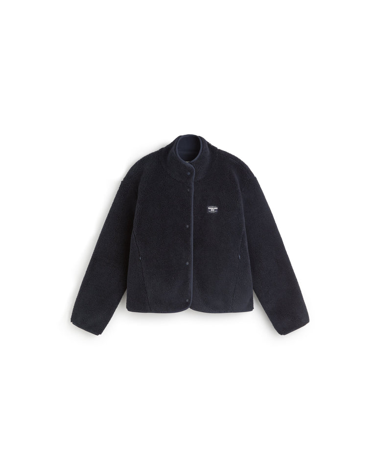 Chaqueta borreguito navy Kourtney sostenible silueta - 1