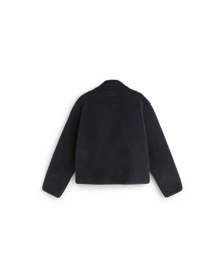 Chaqueta borreguito navy Kourtney sostenible silueta - 3