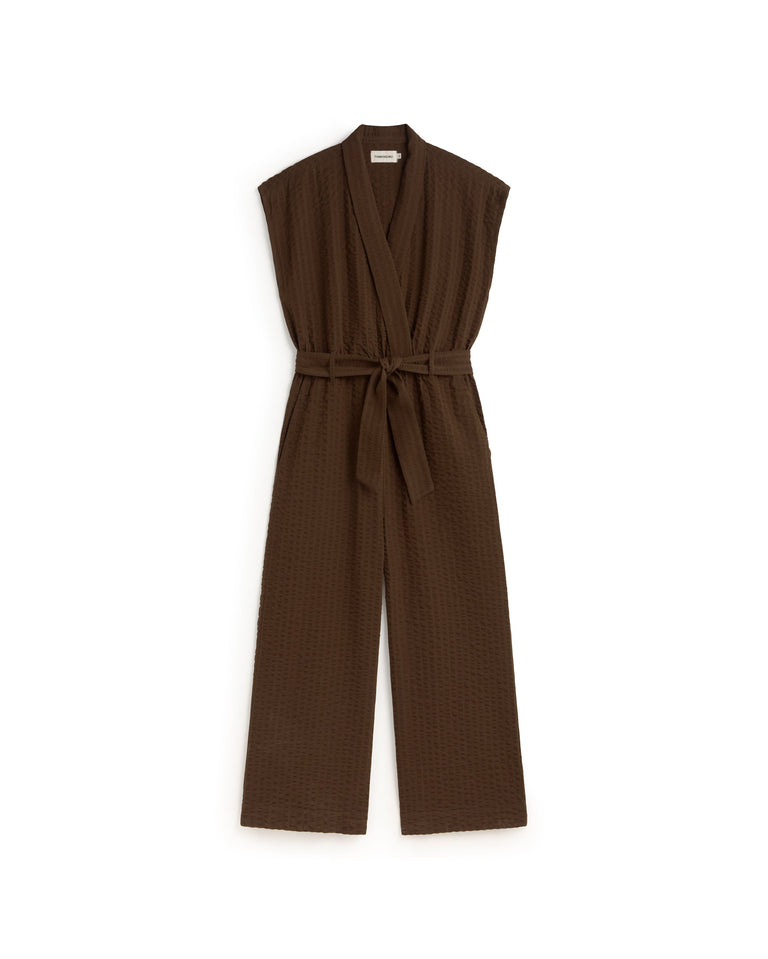 Mono seersucker marrón lazo Malawi sostenible silueta - 1