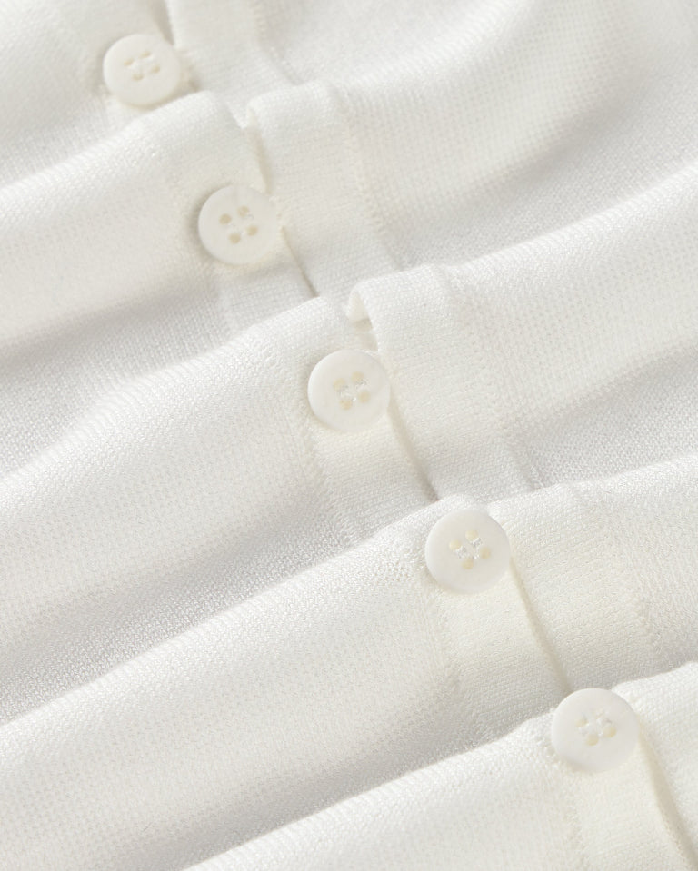 Cardigan punto crudo transparente Manon sostenible silueta - 2