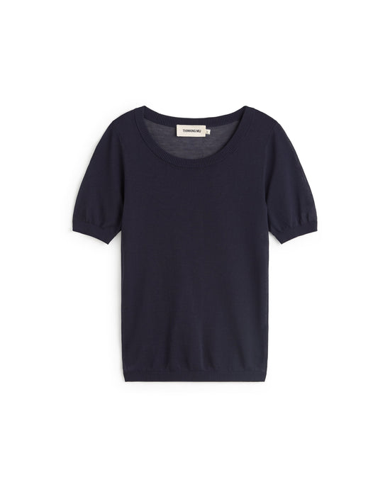 Top punto navy semitransparente Noctis sostenible silueta - 1