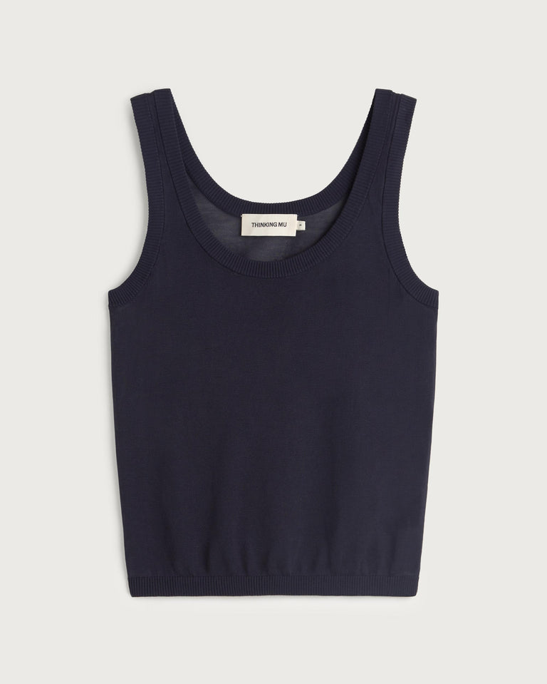 Top punto navy semitransparente Nocta sostenible silueta - 1