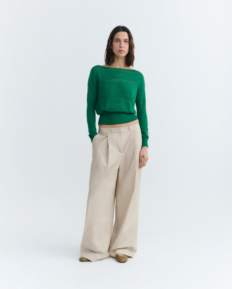 Jersey rayas semitransparente verde Raven sostenible - 1