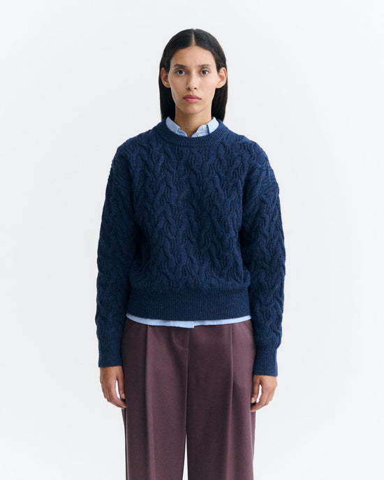 Jersey lana merino azul Carmen sostenible - 2