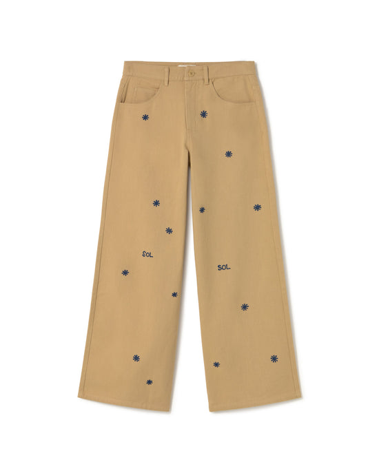 Pantalón beige sol chain Hedda sostenible - silueta 1