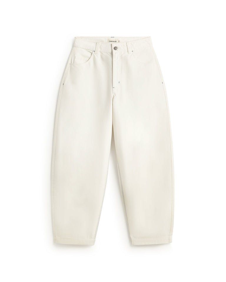 Pantalón barrel blanco Marissa sostenible silueta - 1