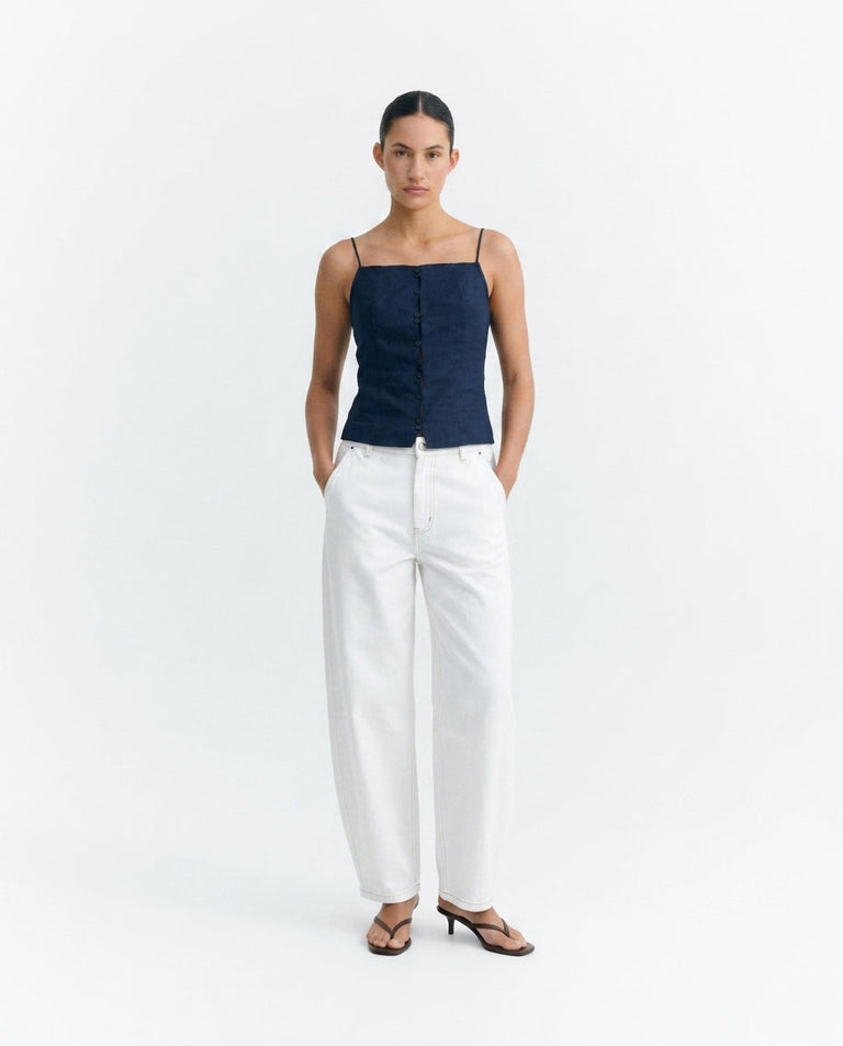 Pantalón barrel blanco Marissa sostenible - 1.1