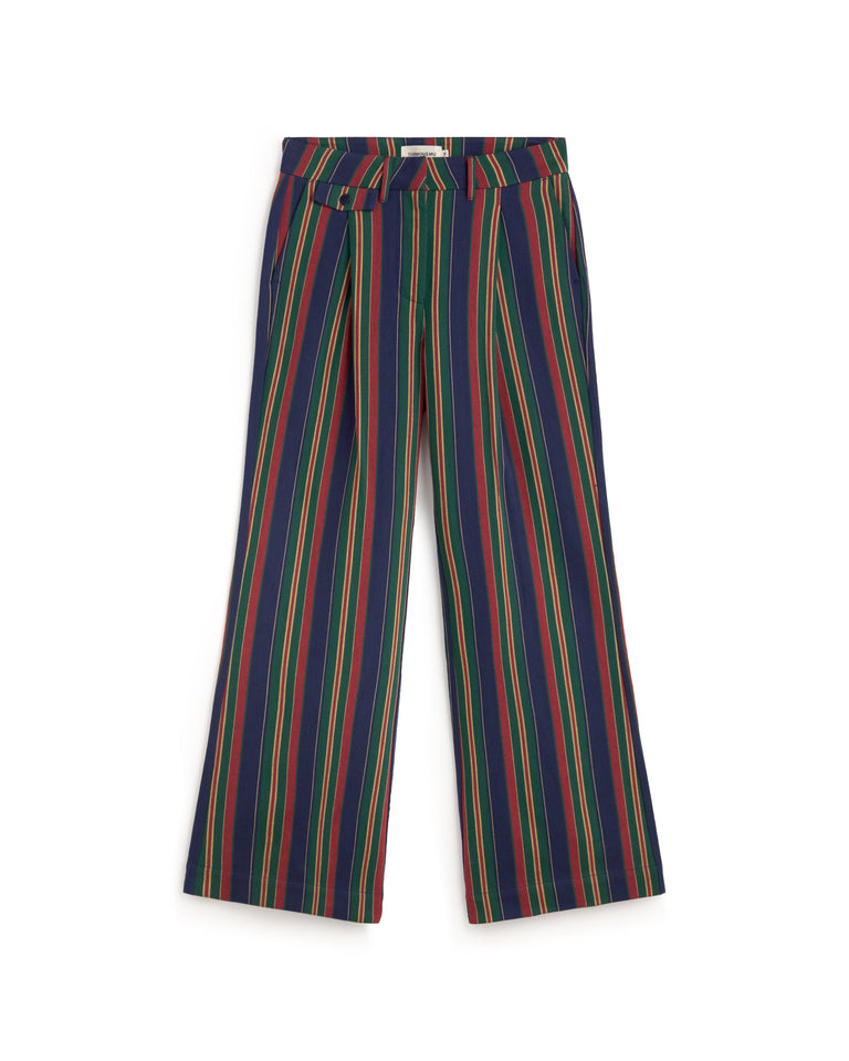 Pantalón wide leg tiro bajo rayas Patricia sostenible silueta - 1