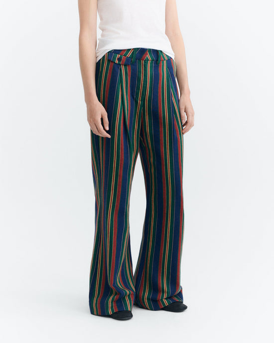 Pantalón wide leg tiro bajo rayas Patricia sostenible - 2