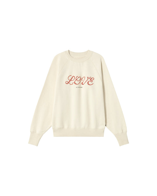 Sudadera blanca love heart Bonnie sostenible - silueta 1
